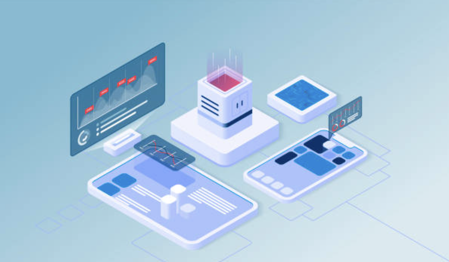 Stylized illustration of a data server